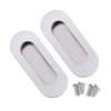 SyiXute 2 Pack Flush Pulls for Sliding Doors,Stainless Steel Ellipse