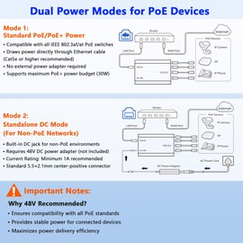 PoE Splitter 1 in 4 Out, Gigabit 4 Port PoE Switch, IEEE 802.3at/af Compliant, 30W per Port Power Over Ethernet Hub for IP Cameras/APVoIP Phones (328 Ft), PoE+ Splitter for Cat5e/6/7/8 Cable