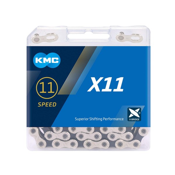 KMC X11 11 Speed Chain (Packaging may vary), Silver / Black, 118 Link