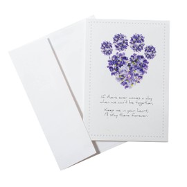 Dog Speak Pet Sympathy Card – “If There Ever Comes a Day...” – Memorial Card with Purple Floral Pawprint Design and Envelope – 4.75" x 6.75"