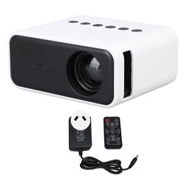 Mini Projector Multifunction HD 1080P WiFi Wireless Wired Screen Projection Remote Control USB Portable Home Theater Projector 100‑240V White AU Plug