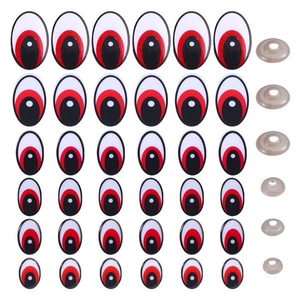 GLOBLELAND 140 Set 6 Sizes Red Eye Safety Craft Eyes