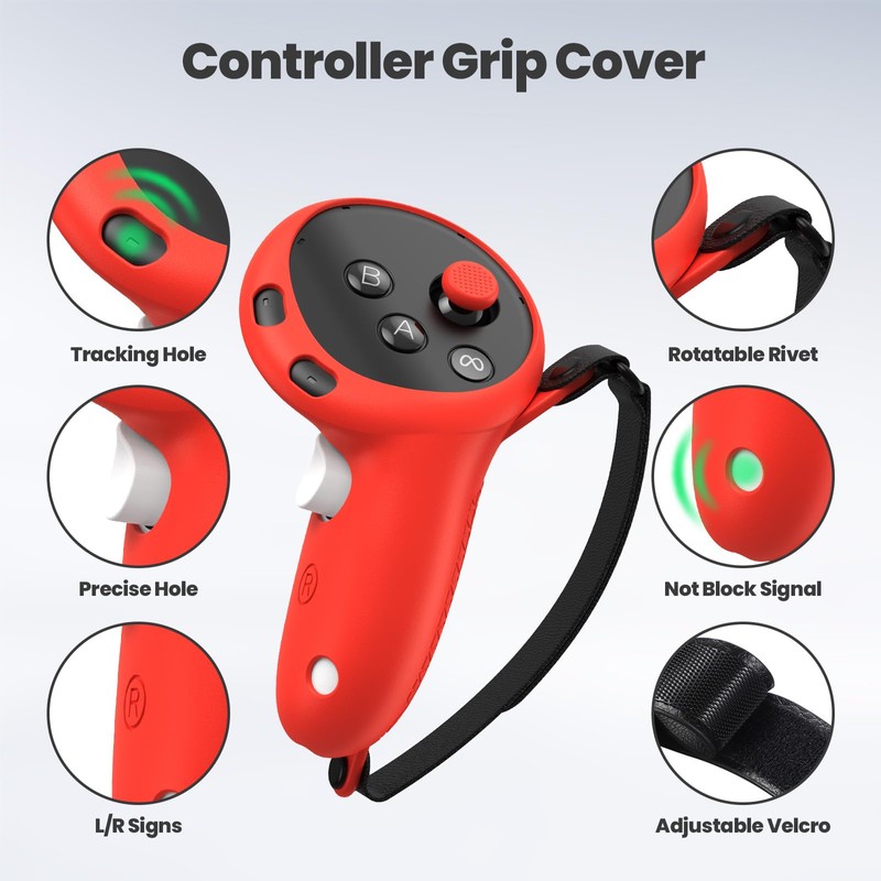 Silicone Cover Set Compatible with Meta/Oculus Quest 3s Accessories, VR