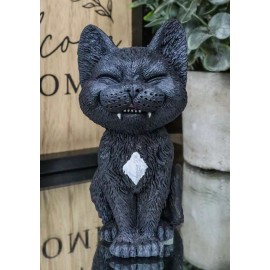 Ebros Sinister TeeHee Pets Grinning Black Cat Figurine 4"Tall Wild Kitten Statue
