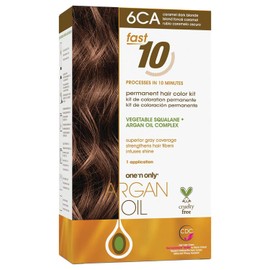 One n Only Argan Oil Fast 10 Permanent Hair Color Kit - 6CA Caramel Dark Blonde Hair Color Unisex 1 Pc