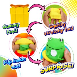 JA-RU Squish Outs Animal Squishy Toys (12 Toys Assorted) Squeeze Pop Up Toy for Kids. Stress Relief Autism Sensory Toys. Quiet Fidgets for Classroom & Easter Basket Stuffers. 4415-12s