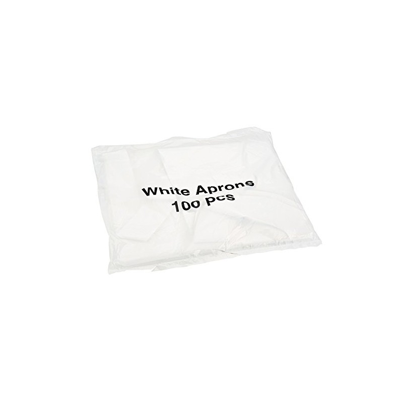 Flat Pack White Plastic Aprons - 100 aprons