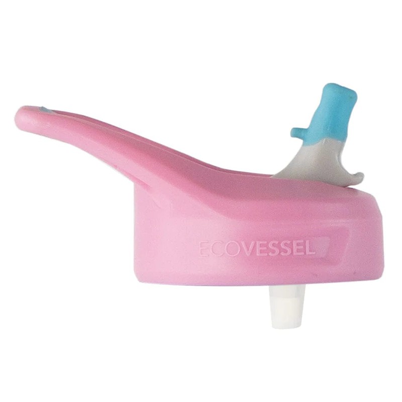 EcoVessel Adults & Kids Replacement Straw Lid, White with Grey