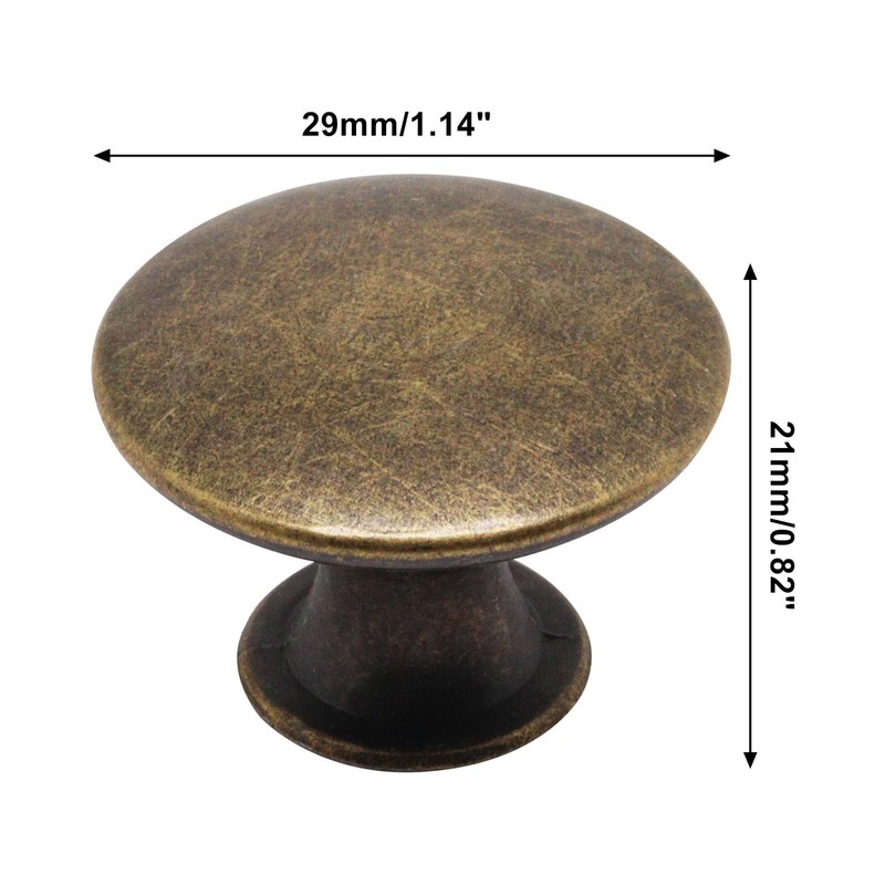 SWZHAI 16 Pack Antique Brass Cabinet Knobs, Round Dresser Knobs
