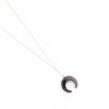Black Onyx Moon Pendant Sterling Silver Chain August Birthstone Jewelry