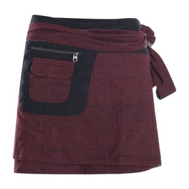 Vishes - Alternative Clothing - Women's Reversible Wrap Skirt for Reversible and Tie Side Pocket, black / grey