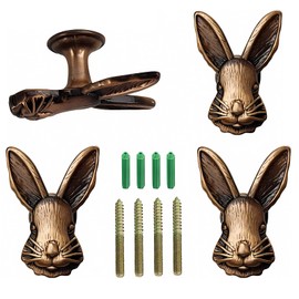 EIiegh Rabbit Coat Hooks, Creative Animal Wall Hook, Decorative Wall Hooks 4 Pieces