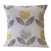 1 x Scandinavian Flower Ochre Yellow Grey Natural Cushion Cover