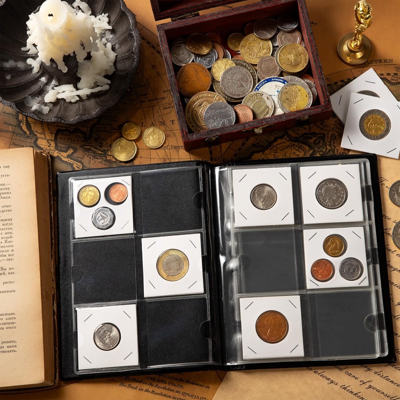 Coin Flip Holder Albums - 60 Pockets 2x2 inches Blue