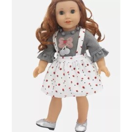JustAskJoyce Collection Cherry Jumper Set, Designed for 18-Inch Dolls