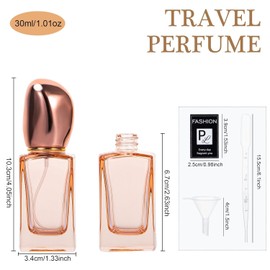 Yebeauty 9pcs 30ml Refillable Perfume Bottles Empty, Portable Glass Perfume Spray Bottles Atomizer Sprayer Bottle for Perfume Cologne, Pink