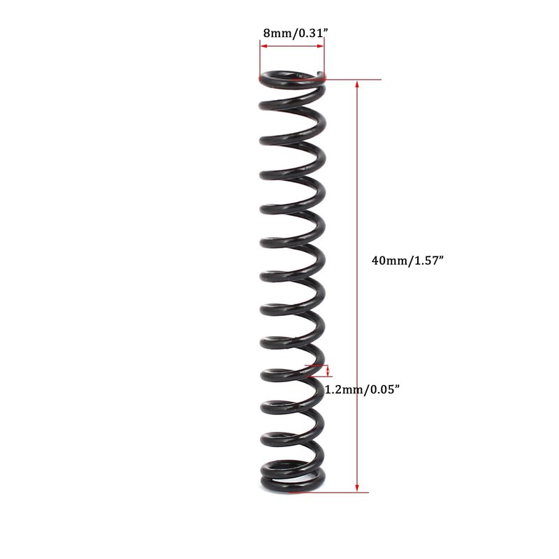TOP-VIGOR 10Pcs Compression Spring, 1.2mm Wire Dia, 8mm OD, 40mm
