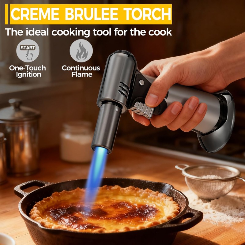 Butane Torch, Refillable Kitchen Cooking Torch Lighter
