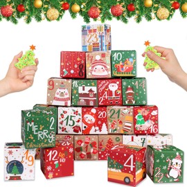 ONESING 24 Pcs DIY Christmas Advent Calendar Boxes for 2024, 24 Days Countdown Calendar Gift for Adults and Kids Christmas Cardboard Number Boxes Make & Fill Your Own Advent Calendar Boxes Lovely Xmas Party Present