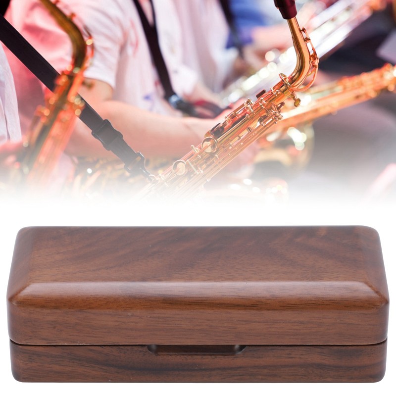 Solid Wood Mouthpiece Case Box Portable Storage for Sax Musical