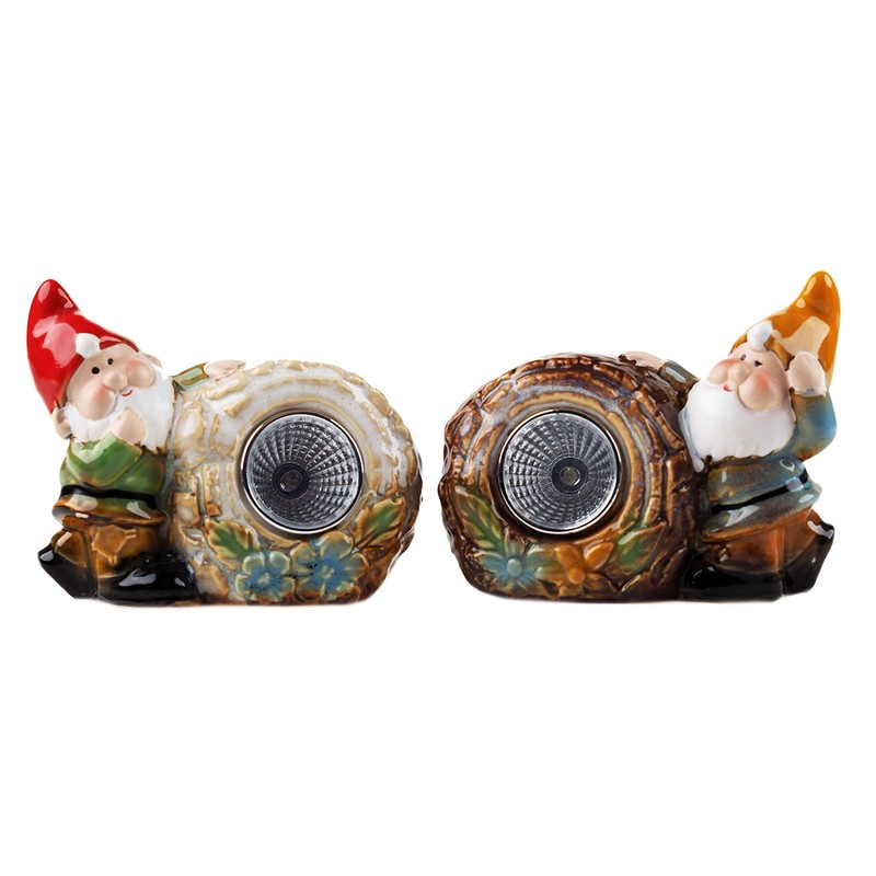 BWG Gnome LED Solar Garden Light Up Ornaments - Red