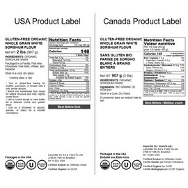 Food to Live Gluten-Free Organic White Sorghum Flour, 2 Pounds – Non-GMO Whole Grains, Finely Ground, Pure, Raw. Good Source of Protein and Fiber. Great for Baking. Vegan, Kosher, Bulk