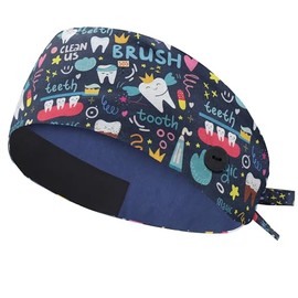 IRIS CRAFT Adjustable Working Cap with Button, Satin-Lined Cotton Working Hat Sweatband, Elastic Working Hat Unisex, One Size, Satin-lined Magic Teeth, Large