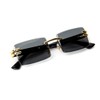 Street Knitted Stylish Square Rimless Gold Frame Stylish Dark Gray