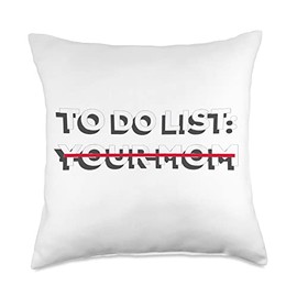 Smok'n'beaver To Do List Throw Pillow, 18x18, Multicolor