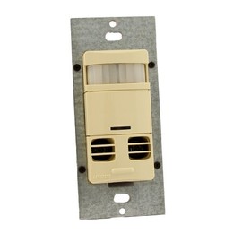 Leviton OSSMD-FTI Dual-Relay, Multi-Technology Wall Switch Sensor, Fan Model, 2400 sq. ft. Major Motion Coverage, 400 sq. ft. Minor Motion Coverage, Ivory