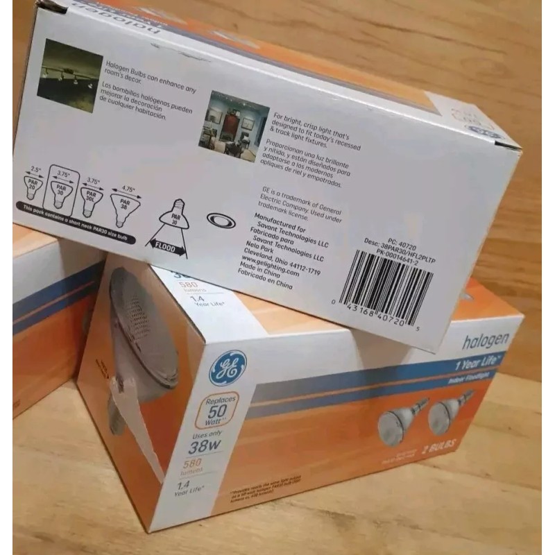 GE 2 BOXES [4-bulbs]: GE ENERGY SHORT NECK PAR30 SPOTLIGHTS