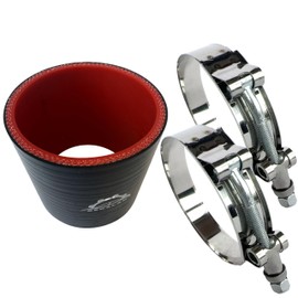 Bekelan 3" ID (76mm) High-Temp Straight Silicone Hose Coupler With Stainless T-Bolt Clamp - Heavy Duty 4-Ply Reinforced Design for Automotive Turbo/Intercooler/Intake Piping/Industrial Hydraulic