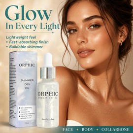 Dry Oil, Body Glitter Oil Liquid Highlighter, Fast-Absorbing Face Brighten, Beauty Glowing Oils, Makeup Sparkle Shine Long Lasting Moisturizing (1PCS)