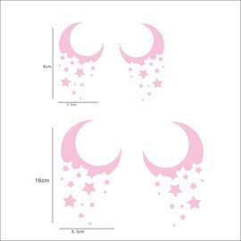 BLAJR moon-shaped car stickers with fun stars decorate car doors, hoods, Windows, bumpers, rearview mirrors, motorcycle helmets, laptops, vinyl decals and accessories (8pcs) (pink)