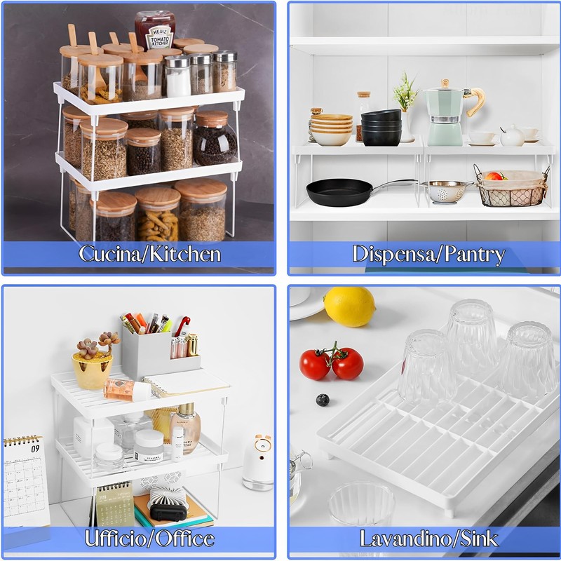 moorg Space Saving Kitchen Shelves, Set of 2 Shelves Organizer