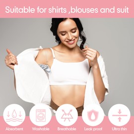 4 Pairs Underarm Sweat Pads Reusable Armpit Absorbing Guards Washable with Shoulder Strap Under Arm Breathable Absorbent Sweat Protectors Pads Guards for Women and Men(White)