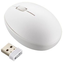 Ohm (OHM) PC-SMW01BS3SR-W 01-3981 Electric Silent Wireless Mouse BlueLED S Antibacterial White