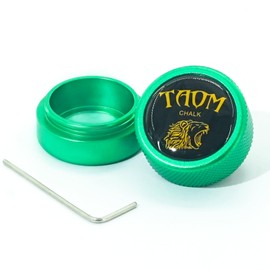 TAOM Round Shaped Pool Chalk Holder, Portable Pool Chalk Cubes, Magnetic Mini Chalk Holder Pool Billiards, Pool Cue Chalk Case Container Box for Billiard Cue Tip Tool Pool Table Snooker Accessories