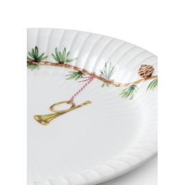 Kähler Hammershøi Christmas Plate Diameter 19 cm Handmade with Watercolour Painting, White