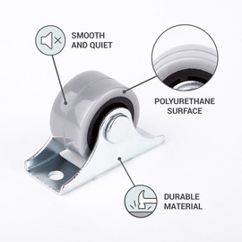 8 Pcs Mini Swivel Swivel Castors 25mm Plastic Rubber Castors with Metal Plate Furniture Equipment