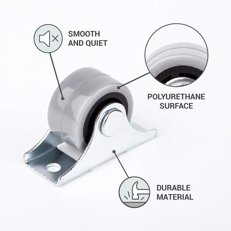 8 Pcs Mini Swivel Swivel Castors 25mm Plastic Rubber Castors