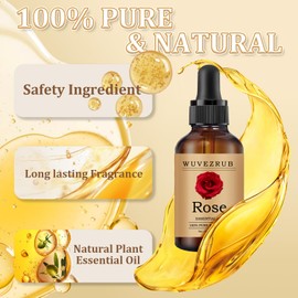 Wuvezrub Rose Essential Oil 60ML - 100% Pure and Natural Oils for Aromatherapy Diffuser - 2 Fl Oz/Rose
