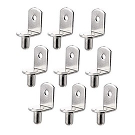 Maexxna 40pcs Shelf Support Pegs Bronze, L-Shaped Metal Cabinet Shelf Clips with Hole 6mm(1/4 Inch), Cabinet Closet Shelf Pins for Kitchen Bookcase Shelf Furniture Support (Sliver)