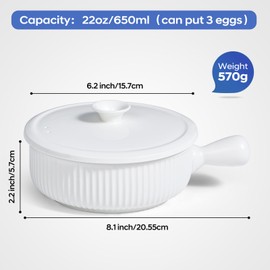 Ceramic Microwave Egg Cooker, Scrambled Egg Maker, White