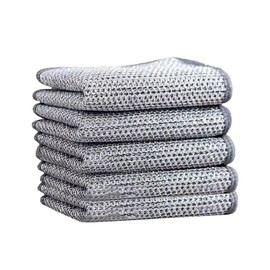 BHSTTNIXP Silver Cleaning Cloth,Non-scratch Scrubbing Wire Dishwashing Rags,Wire Cleaning Cloths,Steel Wool Scrubber for Kitchen