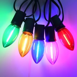 C9 LED Christmas Lights Outdoor Waterproof, 25Ft Shatterproof Colored Christmas Lights LED Multicolor C9 Outdoor Christmas Lights for House Christmas Tree Yard Garden Decor, 25+1 LED Bulbs, 0.6W