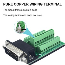 ATMLCOER 2Pcs DB26 RS232 Male Female Breakout Board Connector, D-SUB Serial 26 Pin Port Solderfree Adapter with Nut Insulating Mat