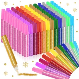 Saypacck 156 Pcs Glitter Glue Pens Bulk 12 Colors Crafts Glitter Glue Rainbow Glue Stick for Crafts Glitter Pens for DIY Arts and Crafts
