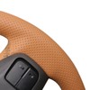 MEWANT DIY Black Brown Artificial Leather Steering Wheel Wrap for