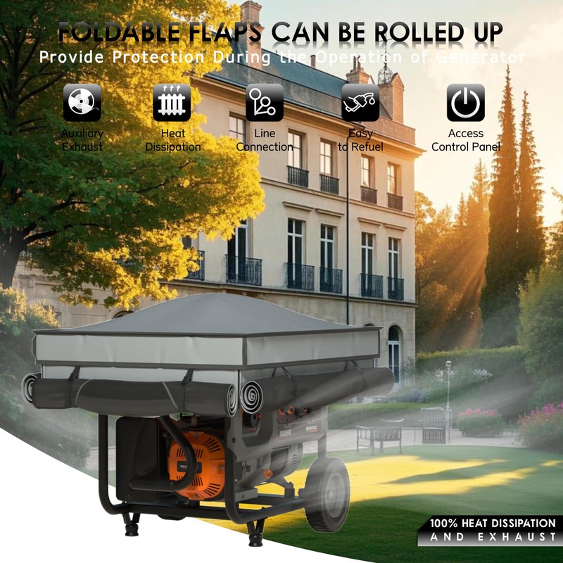 Generator Covers While Running, Waterproof Heavy Duty Generator Tent, 1680D+210D